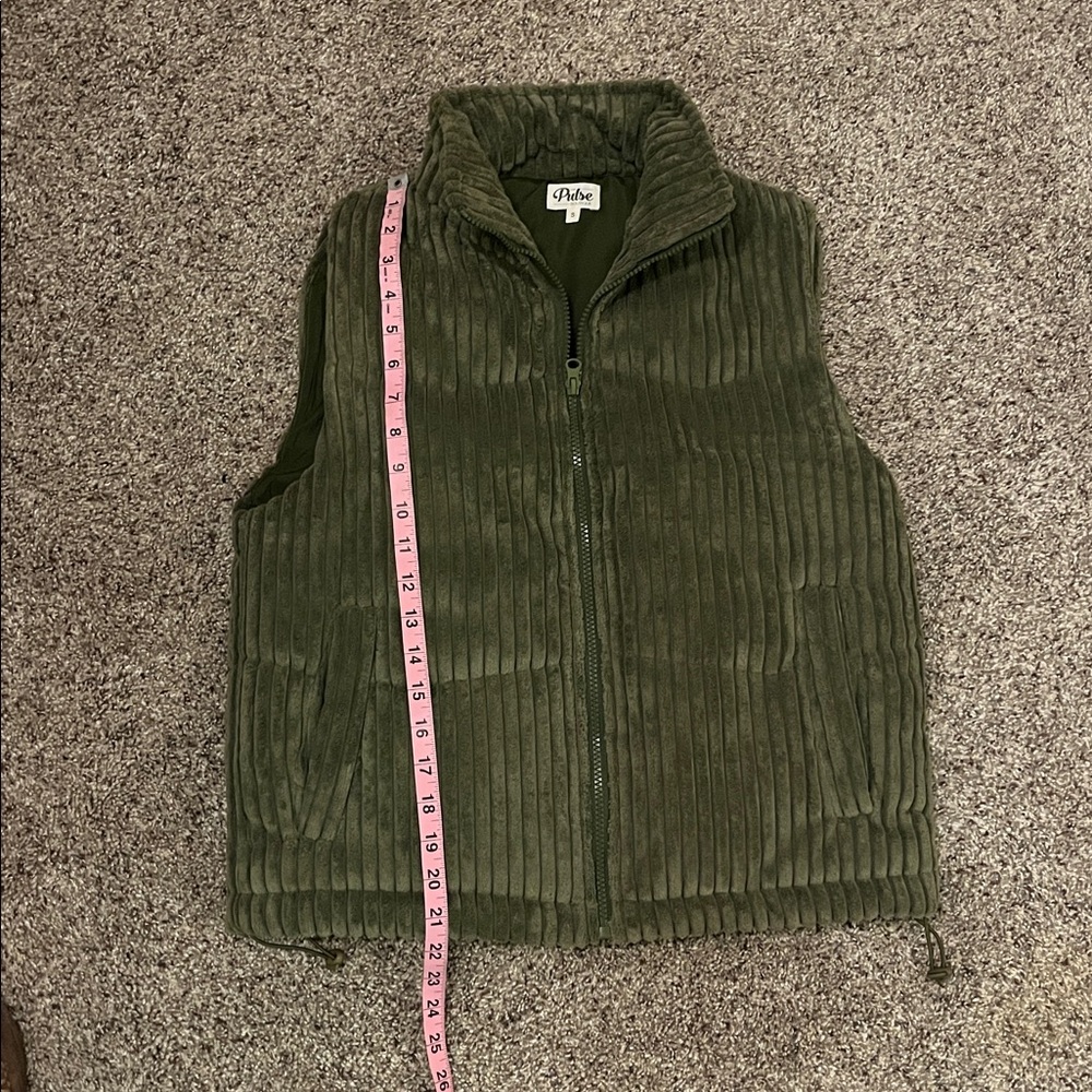 Pulse Boutique Olive Green Corduroy Vest - Picture 4 of 6